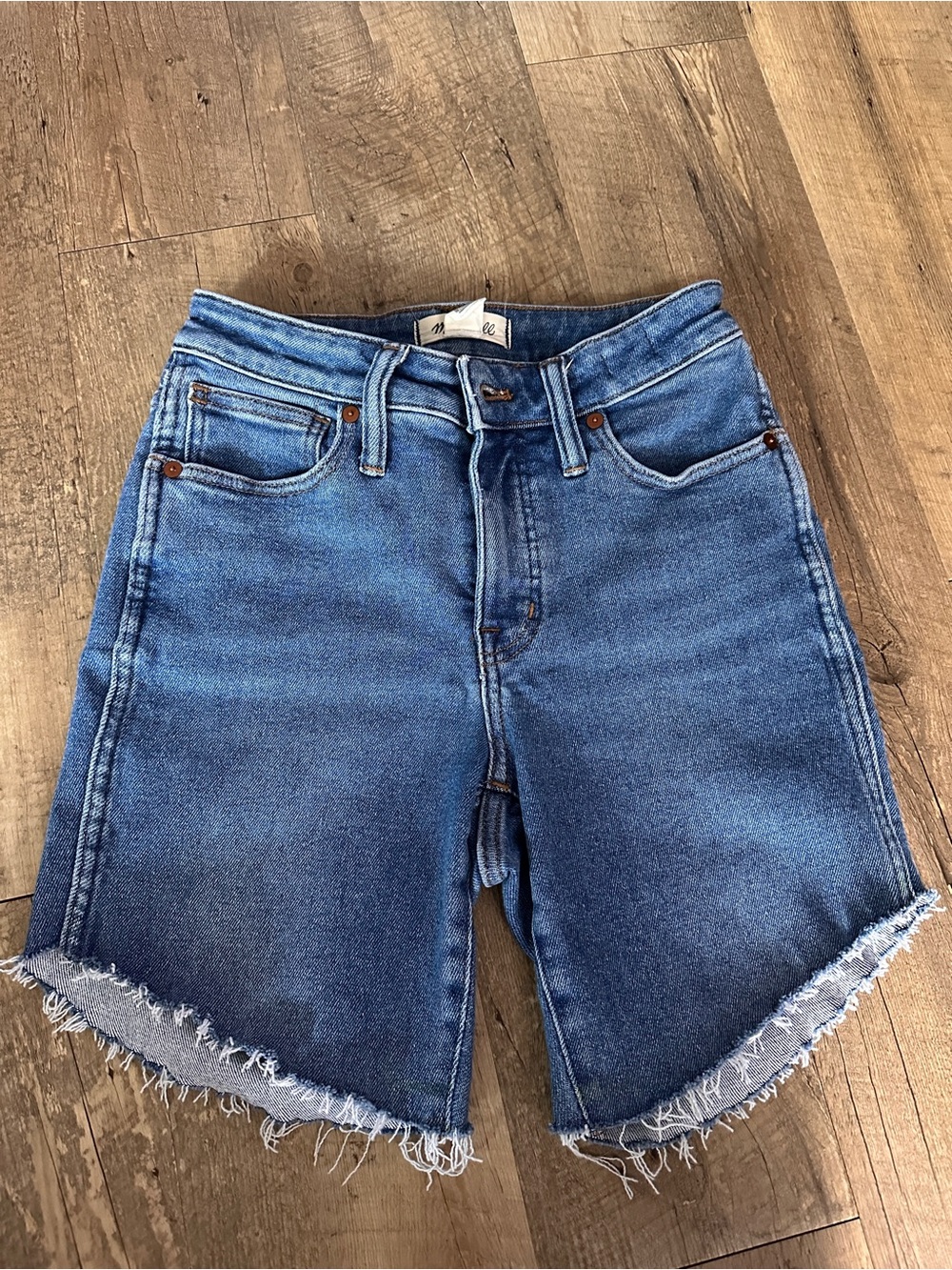 Madewell High-Waist Frayed Hem Denim Shorts -